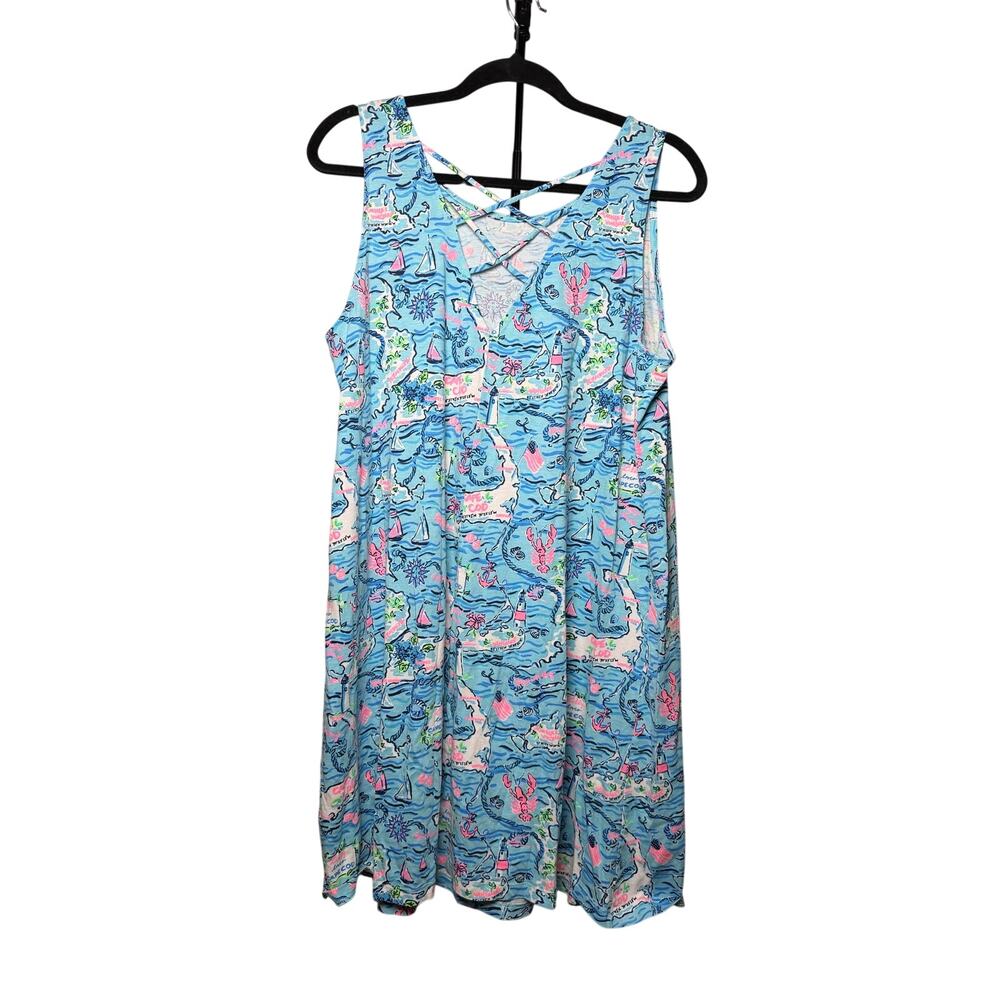Lilly Pulitzer Cape Cod Kristen Swing Dress 100% Pima Cotton Size XL - Picture 7 of 8